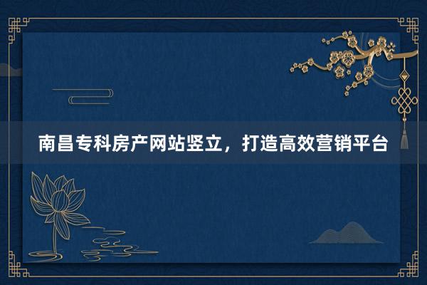 南昌专科房产网站竖立，打造高效营销平台